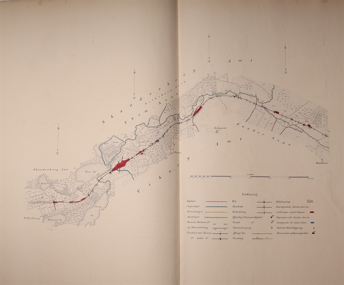 Jydske Jernbane (de 16 Sectionstitler). Anlæget af de Jydske Jernbaner 1862 (Den forgyldte titel på forpermen).