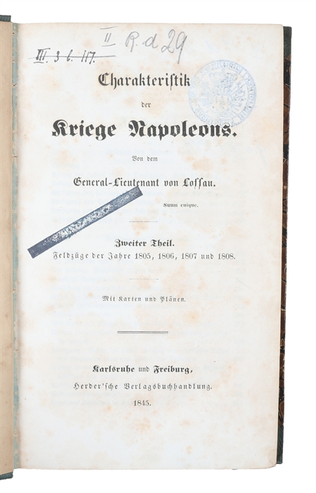 Charakteristik des Kriege Napoleons. 3 Theile. (3 Bde.).