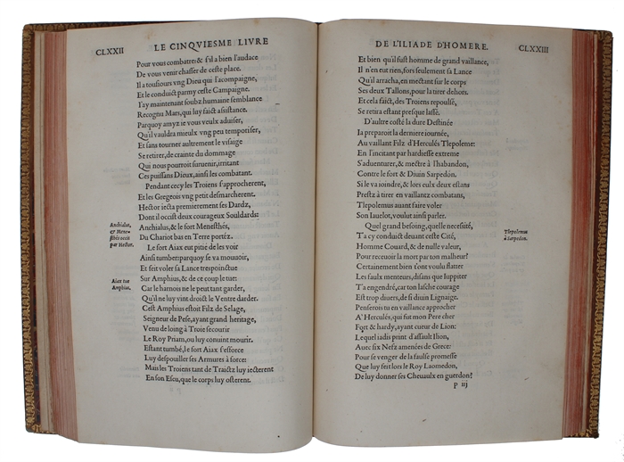 Les dix premiers livres de l’Iliade. traduictz en vers françois par M. Hugues Salel.