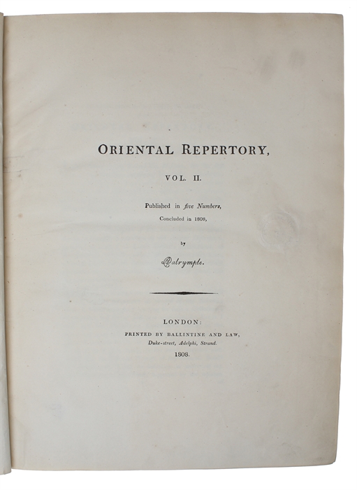 Oriental Repertory. 2 vols.