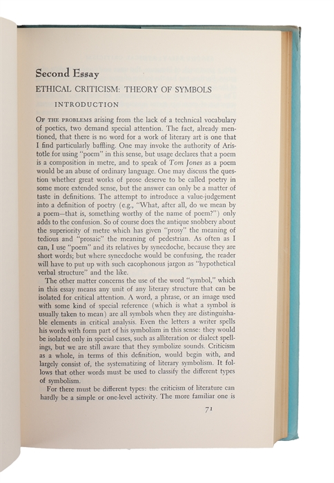 Anatomy of Criticism. Four Essays.