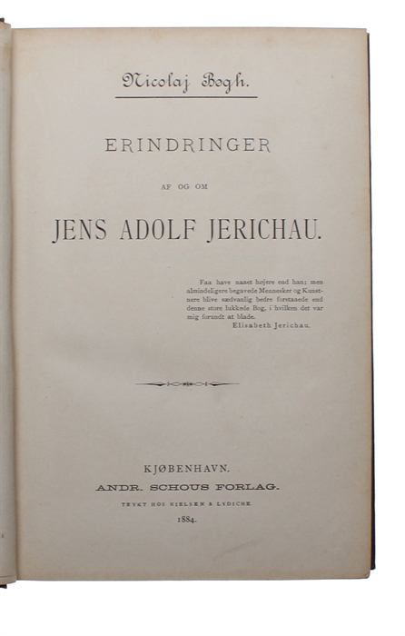 Erindringer af og om Jens Adolf Jerichau.