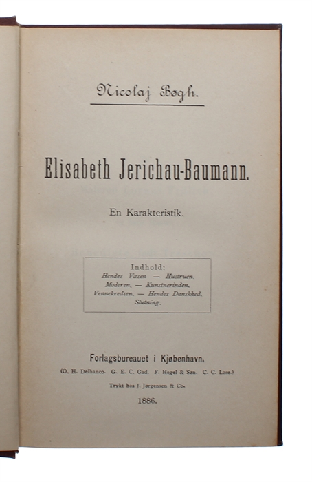 Elisabeth Jerichau-Baumann. En Karakteristik. 