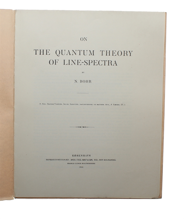 On the Quantum Theory of Line-Spectra, Part I - III.