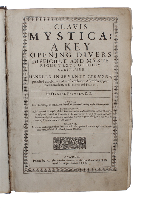 Clavis Mystica, a key opening divers mysterious texts of' Scripture.