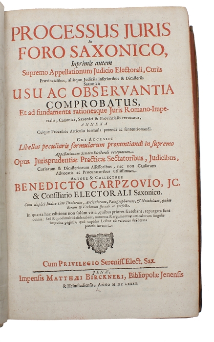 Processus juris in foro saxonico, imprimis autem supremo appellationum judicio electorali...