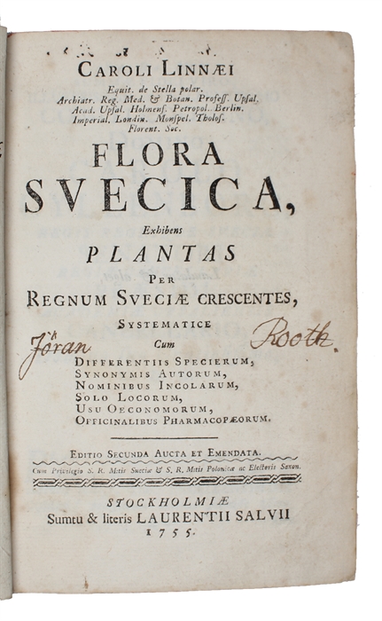 Flora Svecica exhibens plantas per regnum Sveciae crescentes, systematice (...) Editio secunda aucta et emendata.