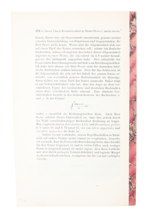 Ueber die Begriffsschrift des Herrn Peano und meine einige. (In: Verhandlungen der Königlich Sächsischen Gesellschaft der Wissenschuften zu Leipzig, volume 48, pp.362-378.)