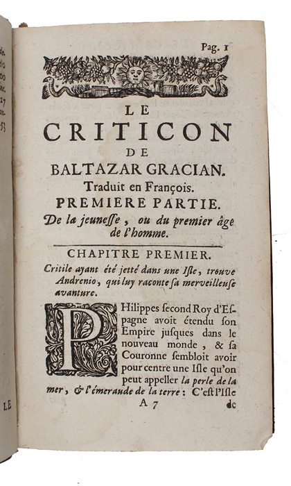 L'homme detrompé, ou Le criticon de Baltazar Gracian. Traduit de l'espagnol.