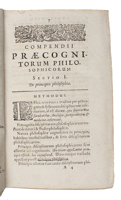 Compendium philosophicum, exhibens methodum, definitiones, canones, distinctiones & quaestiones per universam philosophiam.