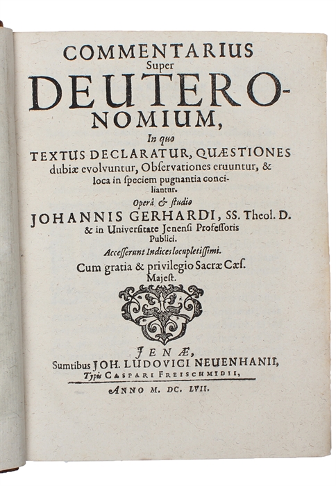 Commentarius super Deuteronomium in quo textus declaratur (...)