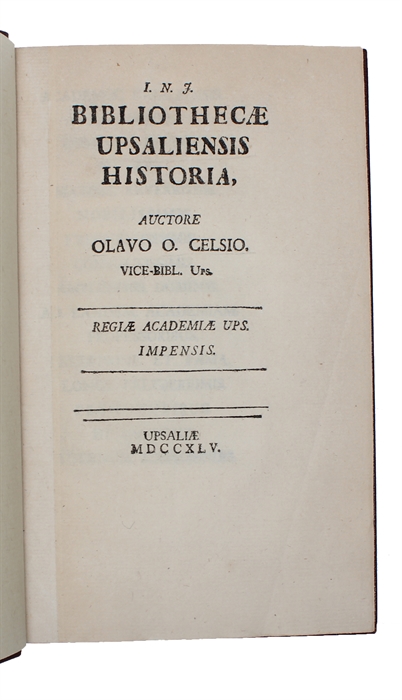 Bibliothecæ Upsaliensis historia.