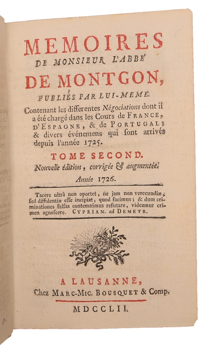 Memoires de monsieur l'abbé Montgon. Nouvelle édition, corrigée & augmentée. 8 vols.