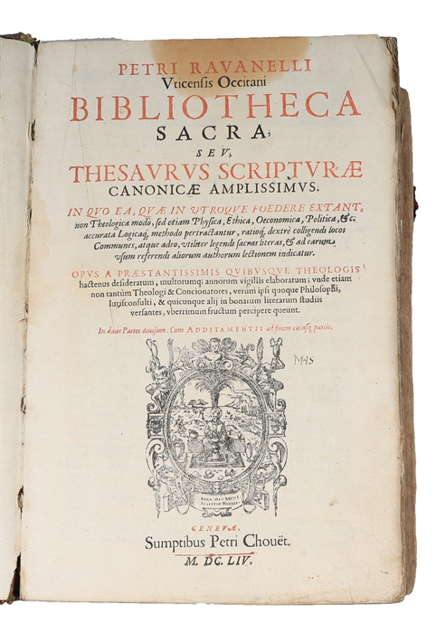 Bibliotheca Sacra, seu, Thesaurus scripturae. 2 parts.