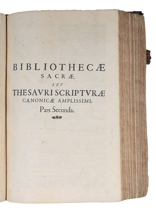 Bibliotheca Sacra, seu, Thesaurus scripturae. 2 parts.