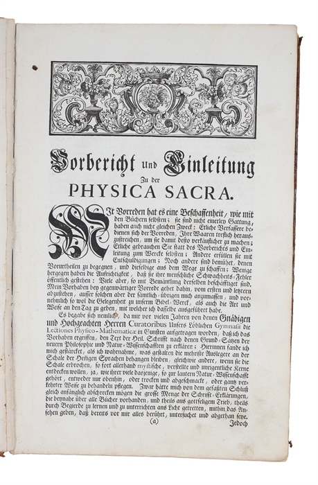 Kupfer-Bibel in welcher die Physica sacra oder geheiligte Natur-Wissenschaft derer in heil. 4 vols. 