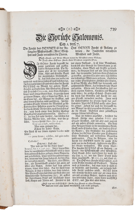 Kupfer-Bibel in welcher die Physica sacra oder geheiligte Natur-Wissenschaft derer in heil. 4 vols. 