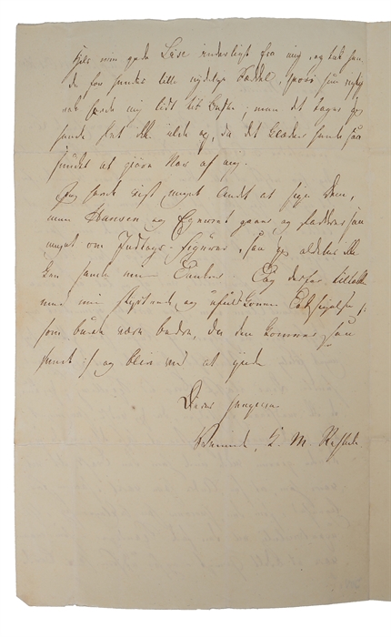 Originalt håndskrevet brev til C.H.L. Meincke, signeret "K.M. Rahbek".