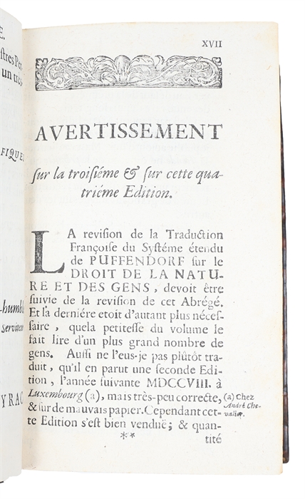 Les devoirs de l'homme, et du citoien, tels qu'ils lui sont prescrits par la loi naturelle. 2 parts. (+) Du pouvoir des souverains, et de la liberté de conscience.