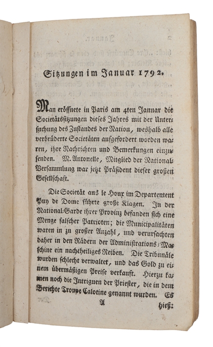 Die Pariser Jacobiner in ihren Sitzungen. Ein Auszug aus ihrem Tagebuch, veranstaltet und mit Anmerkungen versehen von J. W. v. Archenholz.