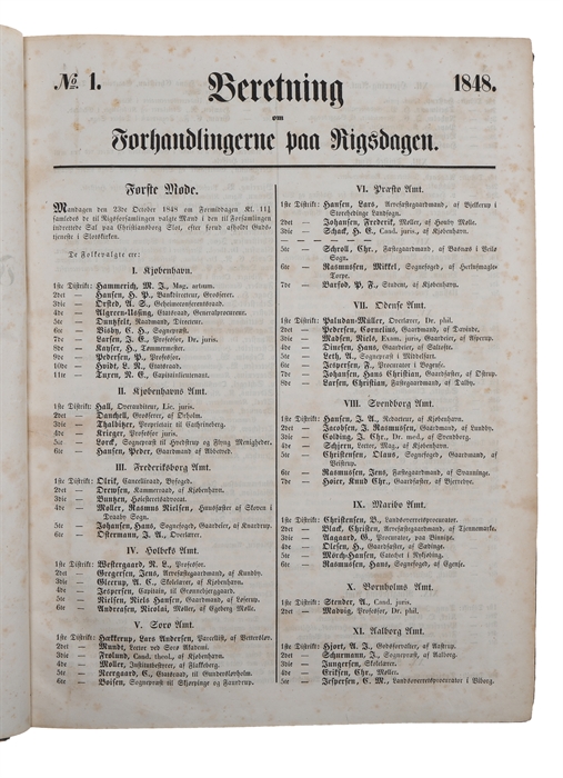 Beretning om Forhandlingerne paa Rigsdagen. 2 vold, nr. 1-188 og 189-492 + Anhang. (Komplet).