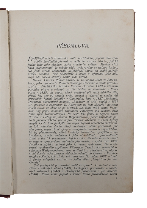 O vzniku druhu prirozeným výberem cili Zachováváním vhodných odrud v boji o zivot. [Czech - i.e. On the Origin of Species... Translated by Fr. Klapálek].