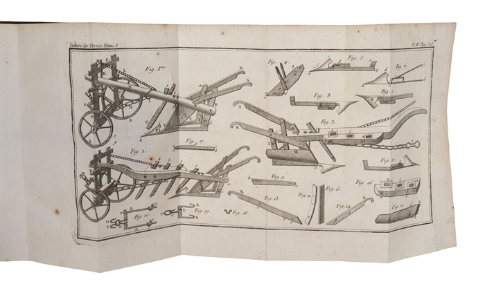 Traité de la culture des terres, suivant les principes de M. Tull, Anglois. Nouvelle Edition Corrigée et augmentée. Vol. 1 & 2 (out of 6). 