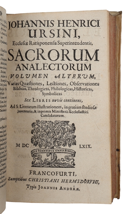 Analectorum Sacrorum Libri Sex, 1. Ethicus, 2. Historicus, 3. Physicus, 4. Mythicus, 5. Symbolicus, 6. Problematicus, Variarum Lectionum & Observationum. 2 parts. 