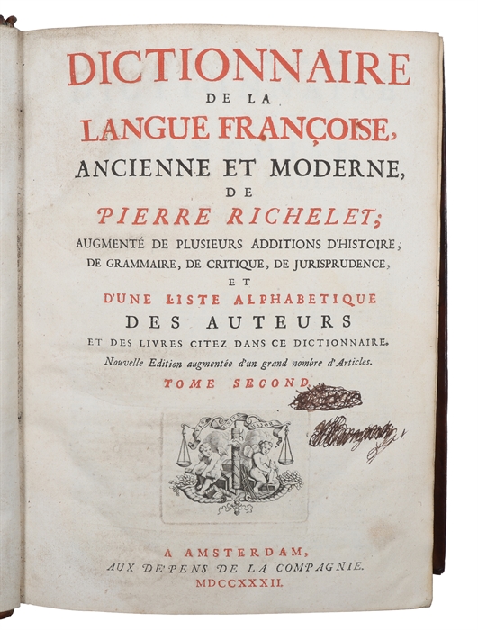 Dictionnaire de la langue françoise, ancienne et moderne... Nouvelle edition augmentée d'un grand nombre d'articles. 2 vols. 