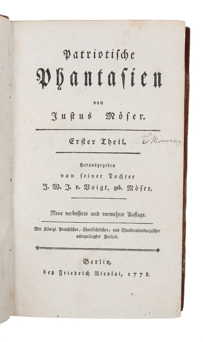 Patriotische Phantasien. 4 vols. 
