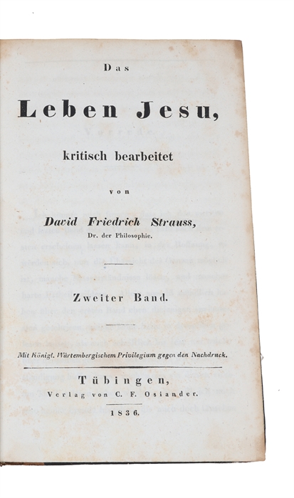 Das Leben Jesu, kritisch bearbeitet. 2 vols. 