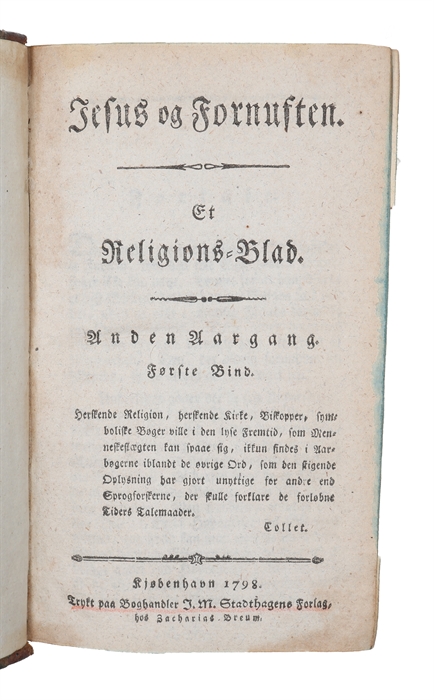 Jesus og Fornuften, et Religionsblad. 4 vols. 