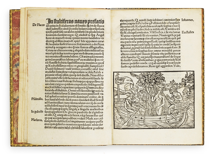 Stultiferae naviculae seu scaphe fatuarum multierum: circa sensus quinque exteriors fraude navigantium.