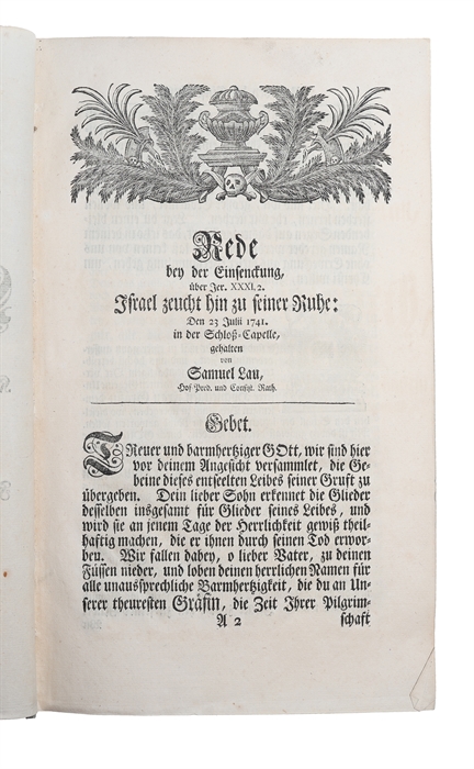 Denckmahl der Treue Gottes, welche er an der weiland Hochgebornen Gräfin und Frau, Frau Maria Elisabeth, Vermählten Gräfin zu Stollberg, Königstein, Rochefort, Wernigeroda und Hohnstein (...) Gebornen Gräfin von Promnitz, Freyin der freyen Stande...