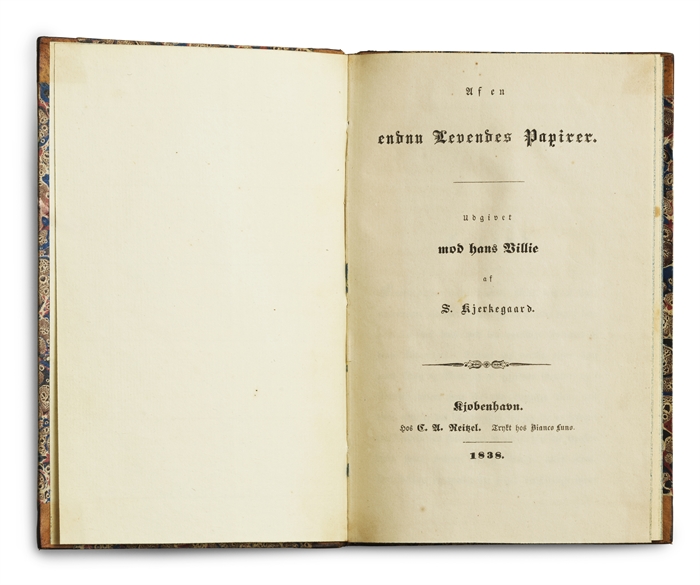 Af en endnu Levendes Papirer. Udgivet mod hans Villie af S. Kjerkegaard.
