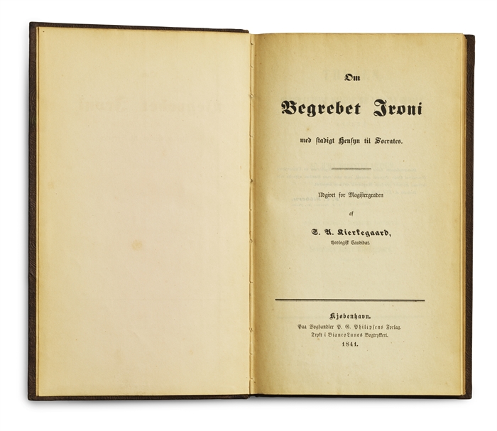 Om Begrebet Ironi med stadigt hensyn til Socrates. Af S. A. Kierkegaard.