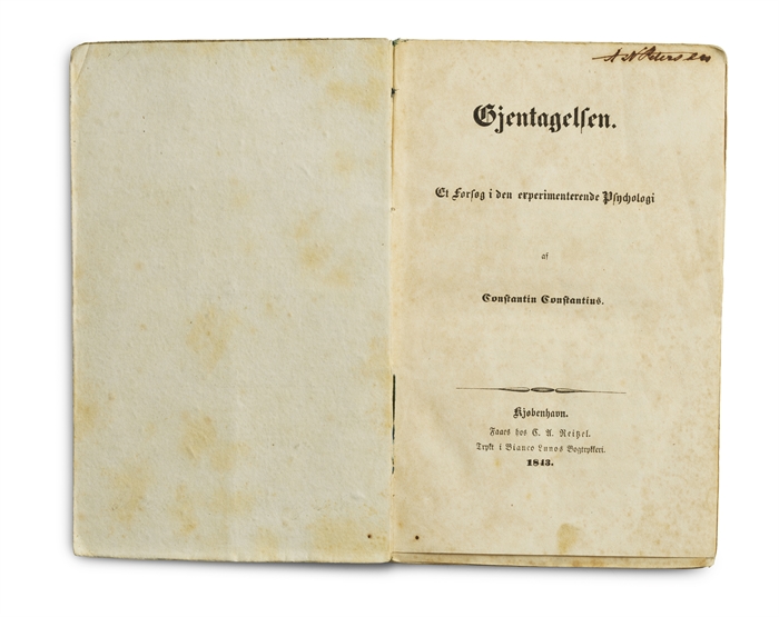 Gjentagelsen. Et Forsøg i den experimenterende Psychologi af Constantin Constantius.
