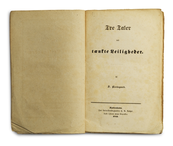 Tre Taler ved tænkte Leiligheder. Af S. Kierkegaard.
