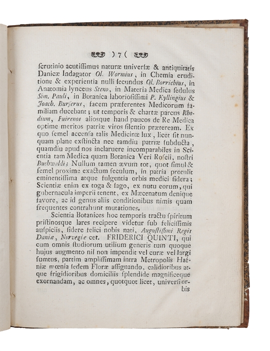Prodromus Florae Danicae, quem, suffrag. Experient. Facult. Medic. in Regia Academia Upsaliensi, praeside… Carolo Linnaeo… publice censurae sistit Georgius Tycho Holm, Fyonia-Danus (+) Manuscript copy of a letter from Linne to Holm in contemporary han...