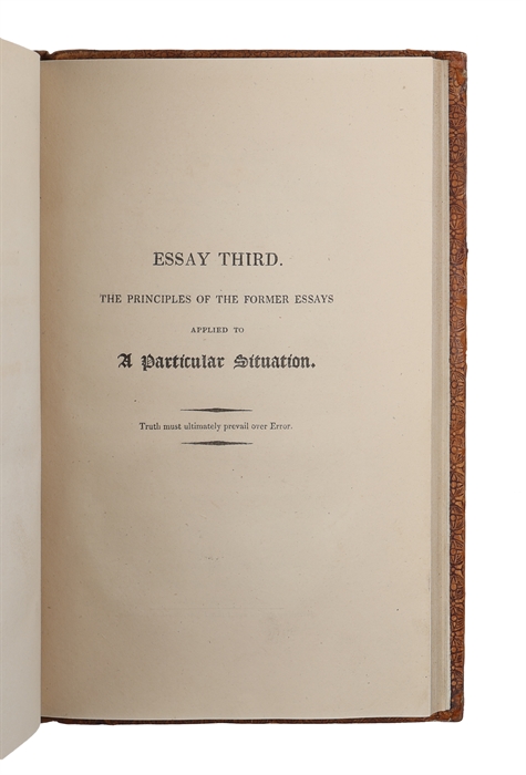 A New View of Society: Or Essays on the Principle of the Formnation of the Human Character, and the Application of the Principle to Practice. 