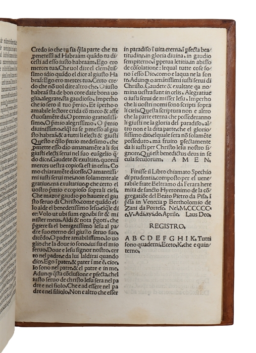 Libro devotissimo chiamato Spechio de prudentia opera nuovamente impressa. 