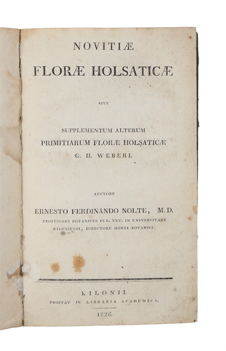 Novitiae Florae Holsaticae, sive Supplementum Alterum Primitarium Florae Holsaticae G.H. Weberi.