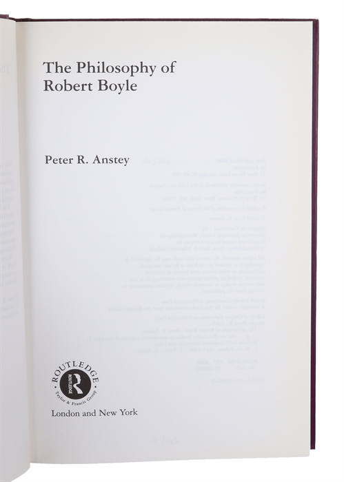 The Philosophy of Robert Boyle.