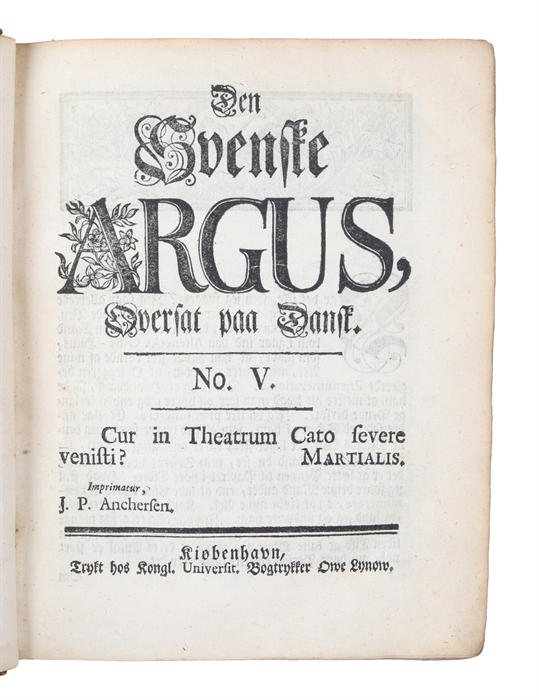 Den svenske Argus, Oversat paa Dansk. 2 parts (all).