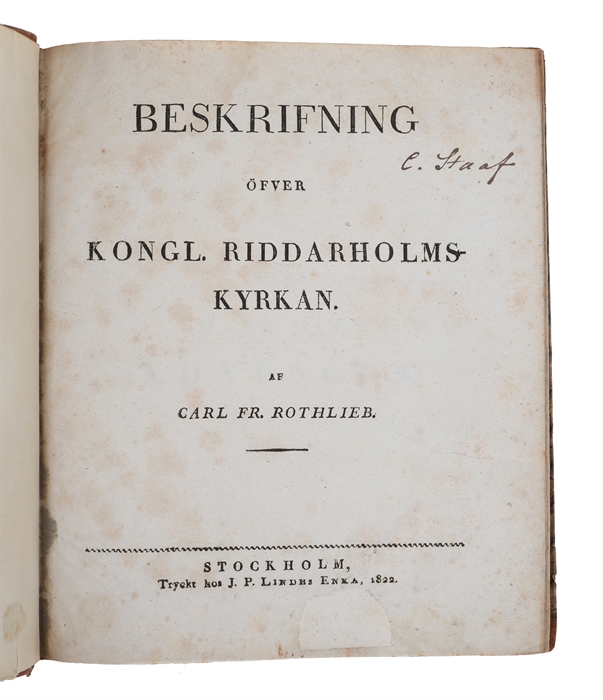 Beskrifning öfver Kongl. Riddarholms-Kyrkan.