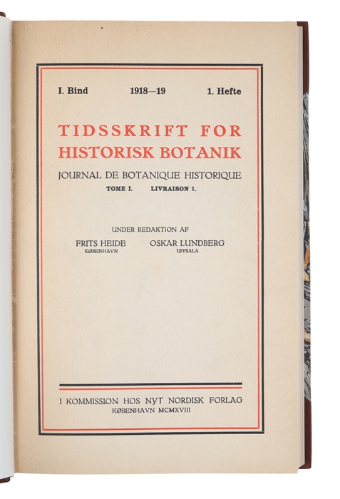 Tidsskrift for Historisk Botanik / Journal de Botanique Historique. Heft 1 - 4.