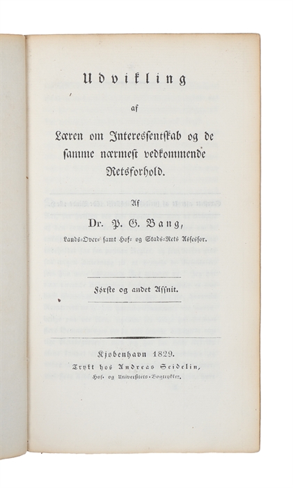 Udvikling af Læren om Interessentskab og de samme nærmest vedkommende Retsforhold. 3 parts. 