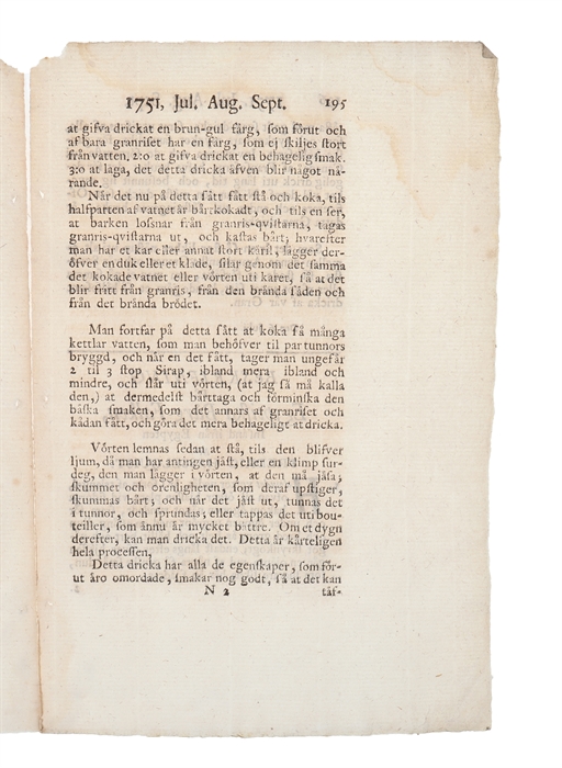 Beskrifning på hvad sätt dricka göres i Norra America af et slags gran. (In: Kungl. Svenska vetenskapsakademiens handlingar. Band 12, Nr. 3),