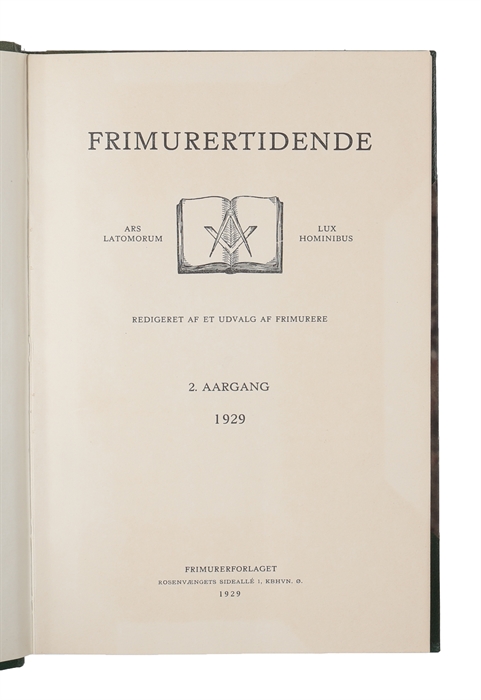 Frimurertidende 1928, 1929, 1930. 1 - 3 Årgang. 