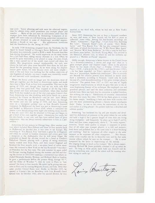 Louis Armstrong and His Concert Group